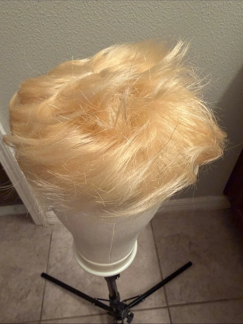 Blonde Short Layered Women's Wig - Lightweight human hair Topper